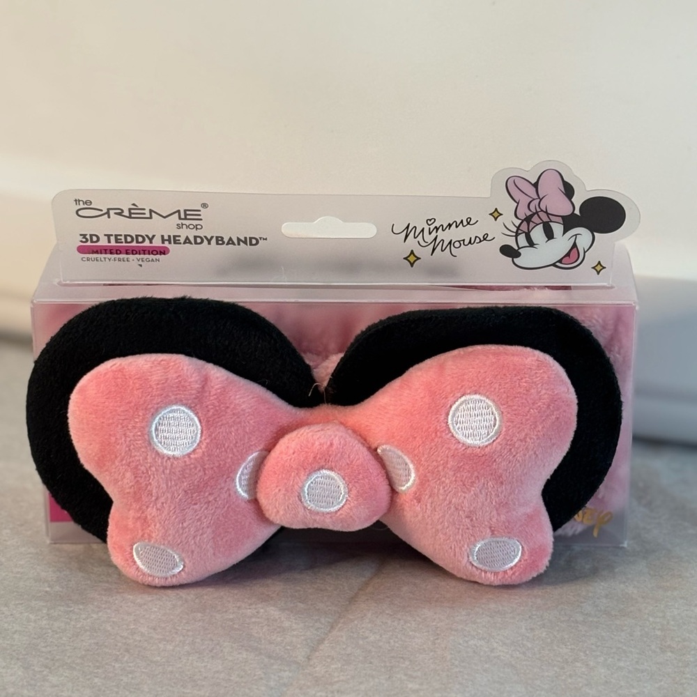 The Crème Shop x Minnie Mouse 3D Teddy Headband - Pink & Black